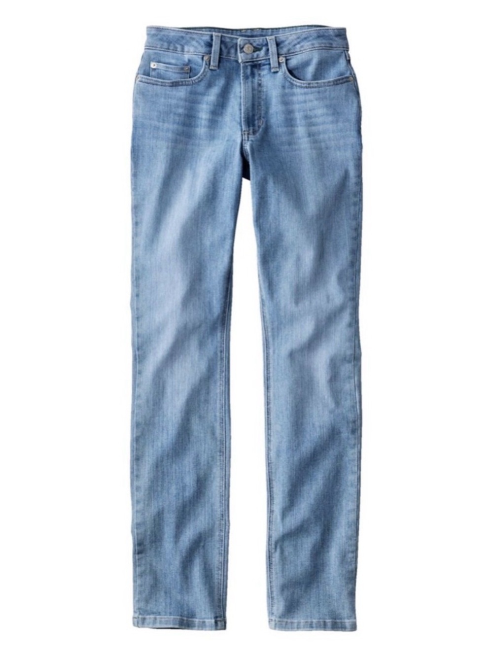 L.L. Bean BeanFlex Vintage Wash Straight Leg Relaxed Fit Jeans, Size 8
